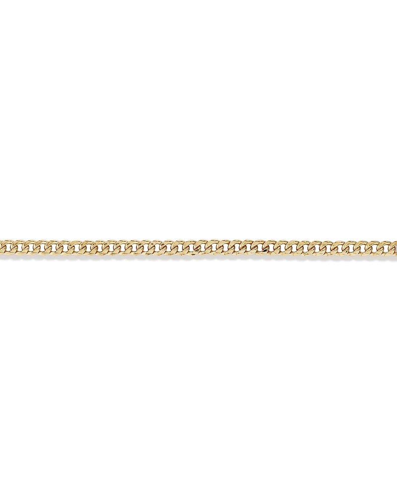 19cm (7.5”) Hollow Miami Curb Bracelet in 10kt Yellow Gold