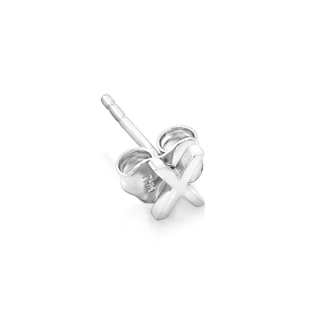 E Initial Single Stud Earring in Sterling Silver