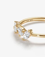 0.40 Carat TW Fancy Cut Laboratory-Grown Diamond Four Stone Ring in 10kt Yellow Gold