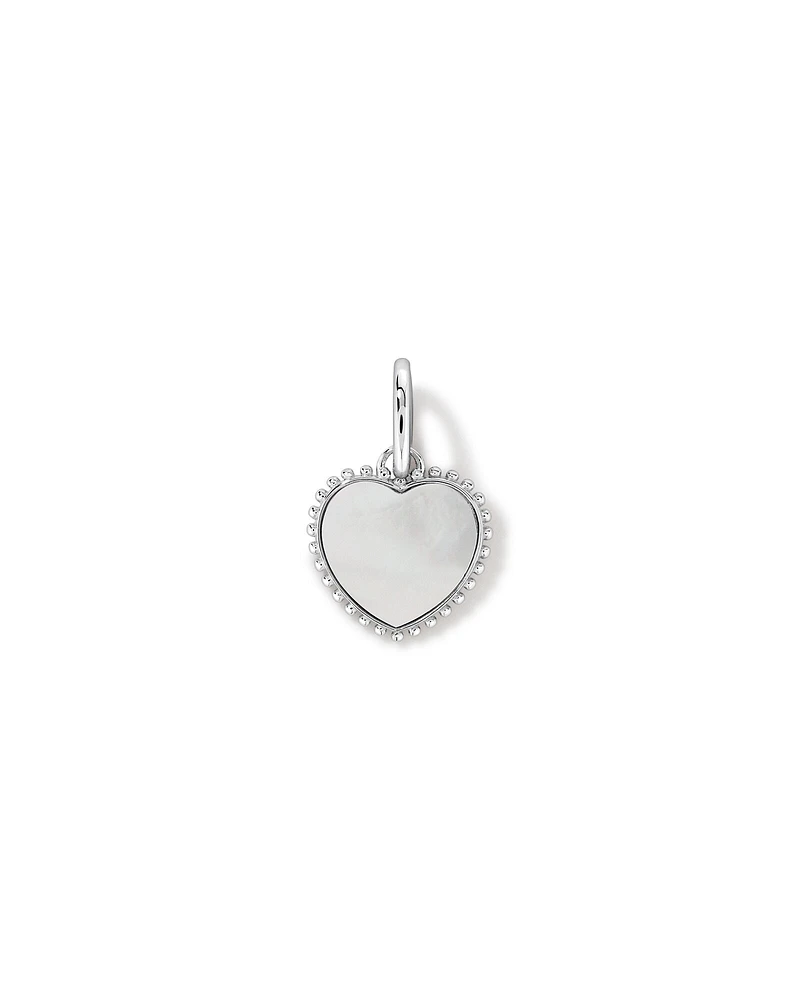 Pendentif coeur d'amour en nacre en argent sterling