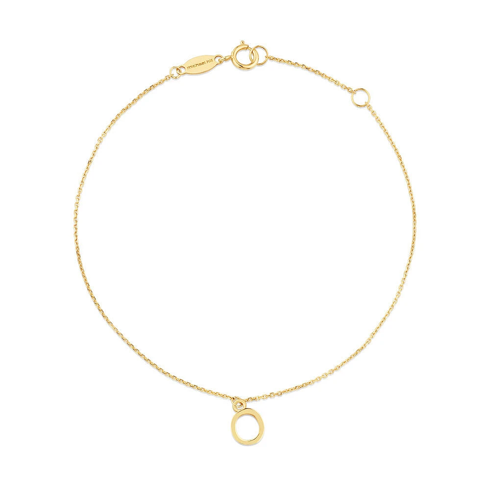19cm (7.5") C Initial Bracelet in 10kt Yellow Gold