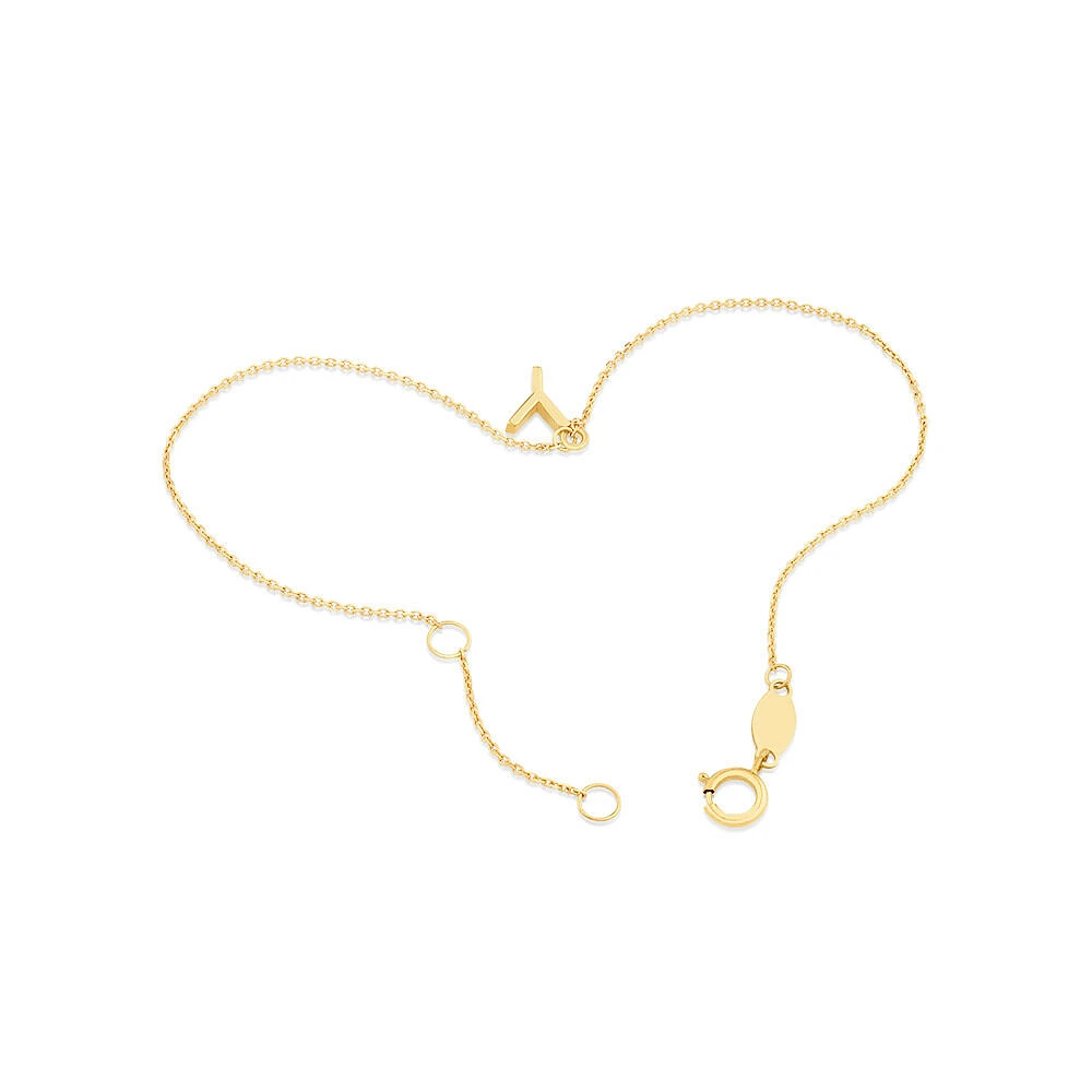 19cm (7.5") C Initial Bracelet in 10kt Yellow Gold
