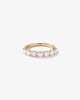 1.05 Carat TW Prong Set Emerald and Oval Cut Lab-Grown Diamond Wedding Band in 14kt Yellow Gold