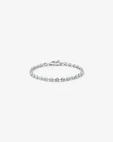 Pear Shaped Cubic Zirconia Bezel Set Tennis Bracelet in Sterling Silver