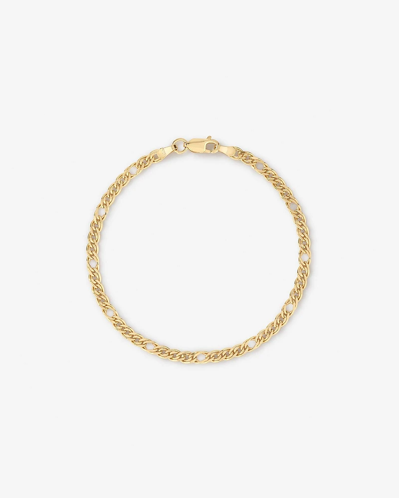 19cm (7.5") Double Oval Curb Bracelet in 10kt Yellow Gold