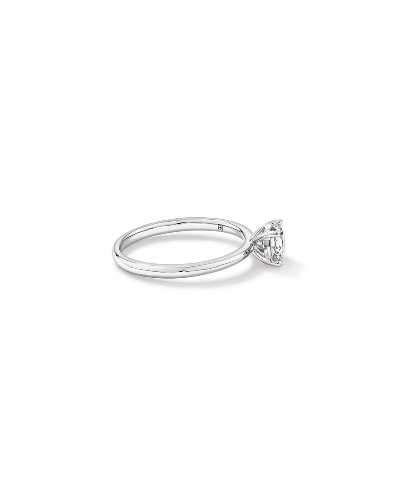 Bague solitaire en diamant canadien rond brillant 0,70 carat poids total en or blanc 18 kt