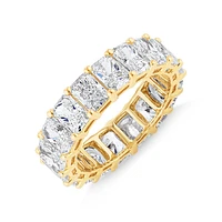 7.20 Carat TW Radiant Cut Laboratory-Grown Diamond Eternity Ring in 14kt Yellow Gold