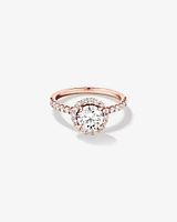 1.79 Carat TW Round Brilliant Laboratory-Grown Diamond Halo Engagemet Ring in 14kt White Gold