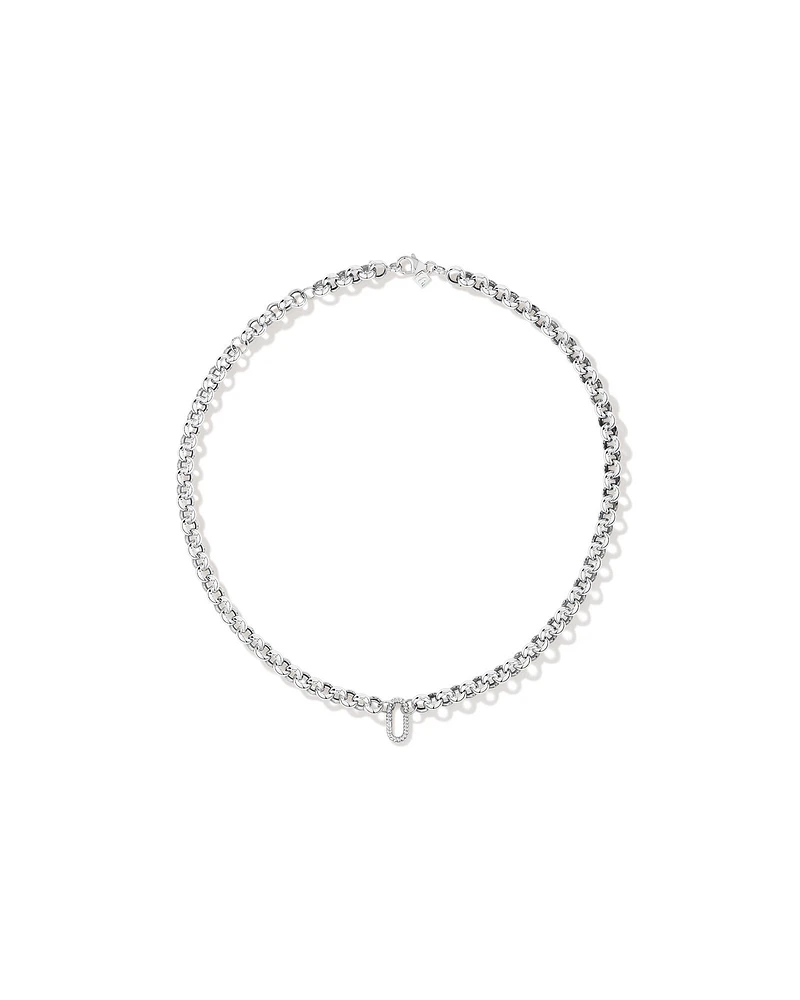 Grande chaîne à pendentif ouvert Belcher de 50 cm (20") en argent sterling