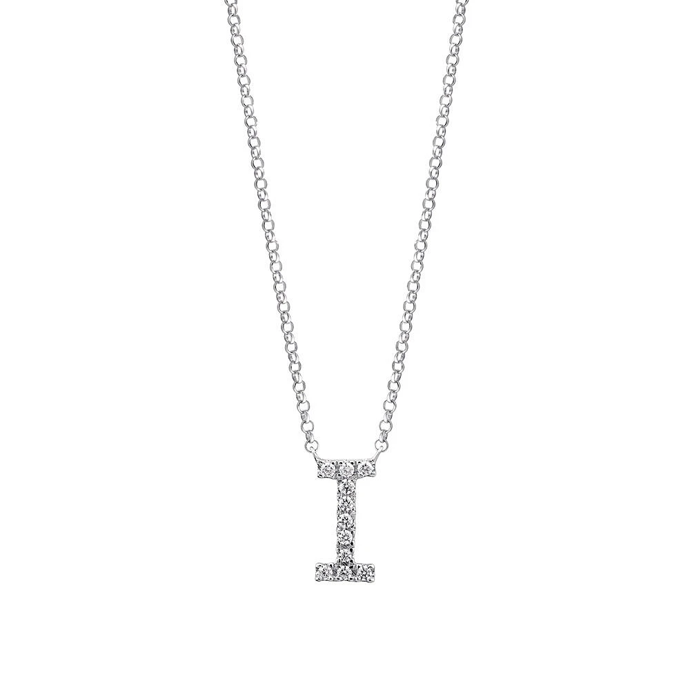 A' Initial necklace with 0.10 Carat TW of Diamonds in 10kt White Gold