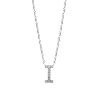 A' Initial necklace with 0.10 Carat TW of Diamonds in 10kt White Gold