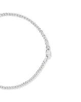 Bracelet à maillons plats de 3 mm de large en chaîne gourmette en or blanc 10 carats