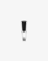 Men's Black Onyx Gemstone Rectangle Signet Ring in Sterling Silver