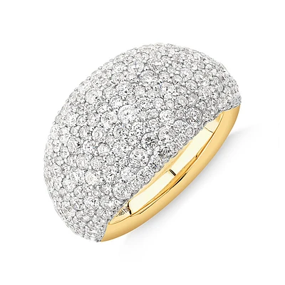 Stardust Ring with 4.06TW of Diamonds in 14kt Yellow Gold and Rhodium