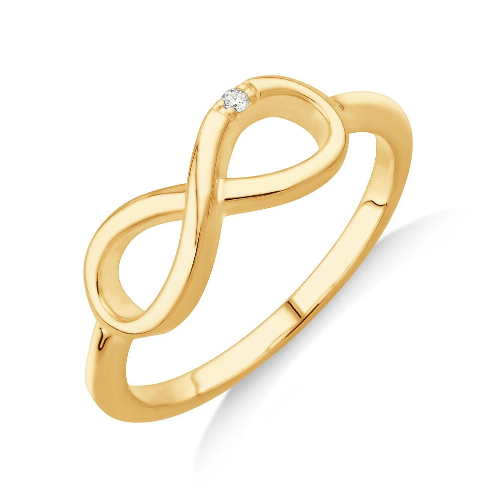 Diamond Accent Infinity Ring 10kt Yellow Gold