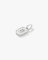 Letter Z Mother of Pearl Initial Pendant in Sterling Silver