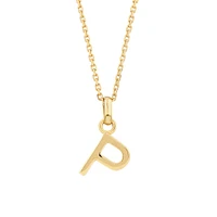 O Initial Pendant in 10kt Yellow Gold