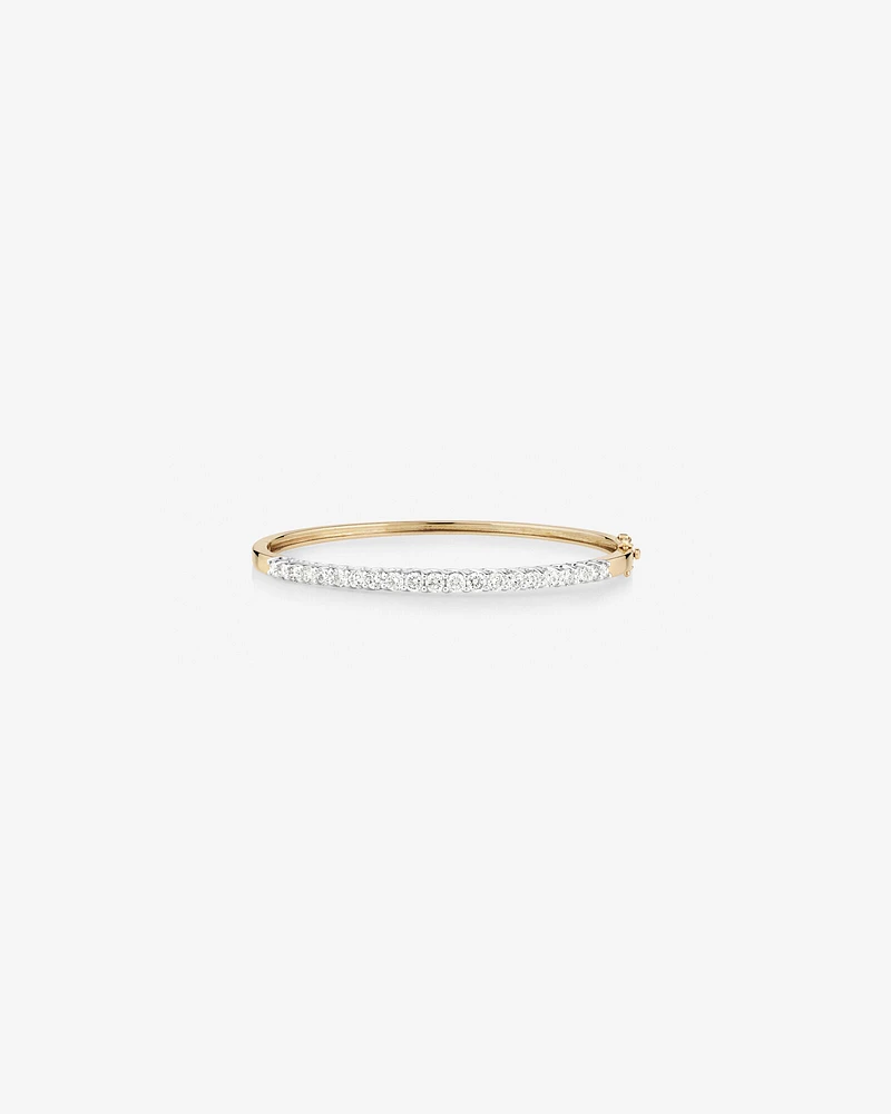 Hinged Bangle with 2 Carat TW of Diamonds in 14kt Yellow & White Gold