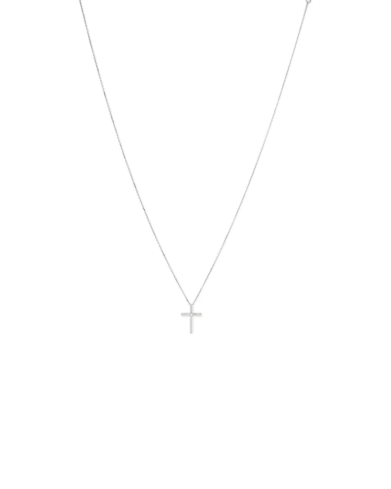 Pendentif croix accentué de diamant en argent sterling