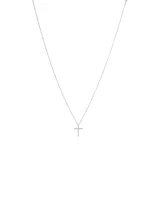 Diamond Accent Cross Pendant in Sterling Silver