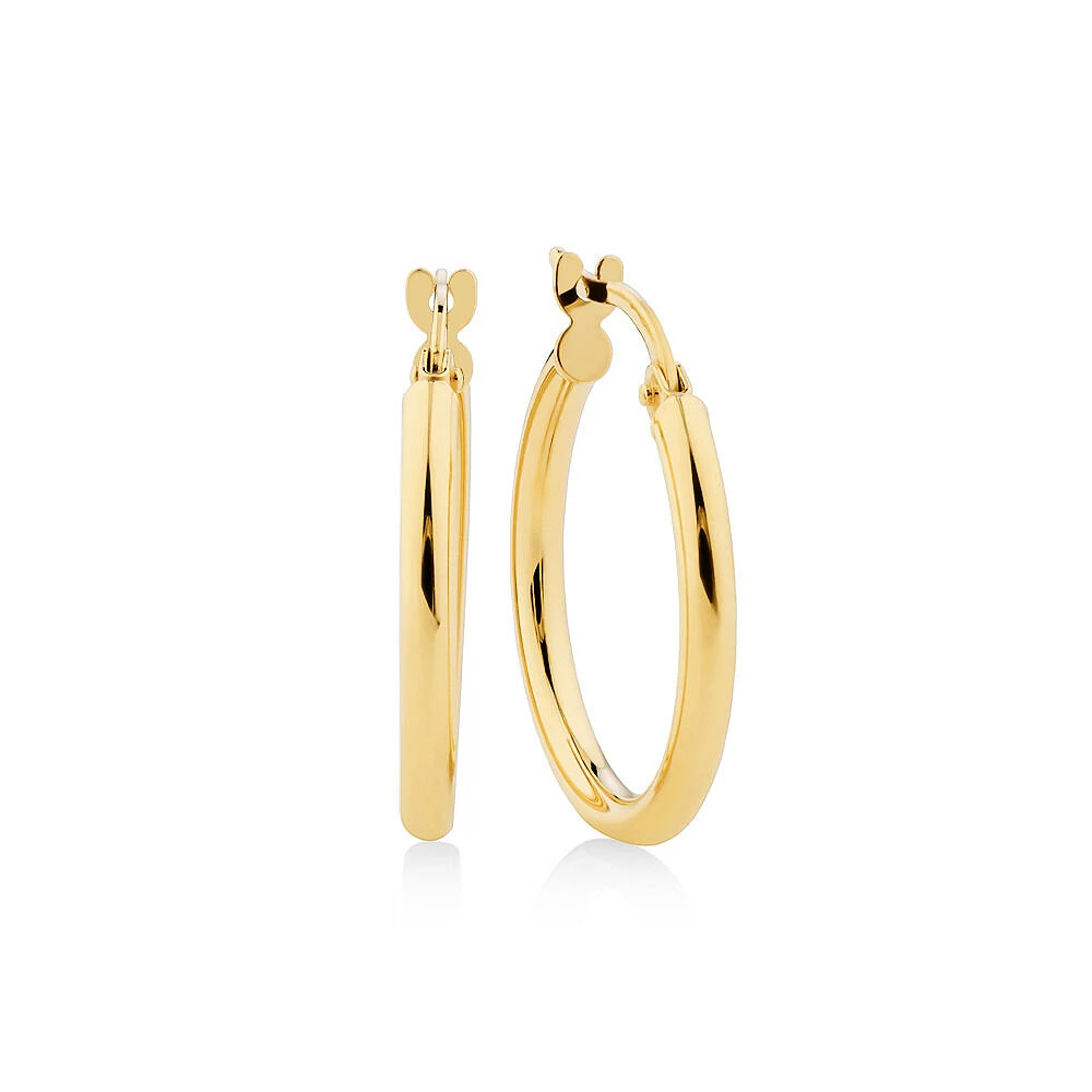 18mm Hoop Earrings in 10kt Yellow Gold