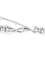 45cm (18") 9mm-9.5mm Width Hollow Curb Chain in Sterling Silver