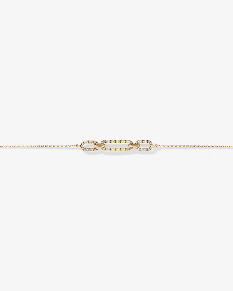 0.26 Carat TW Diamond Paperclip Bracelet in 10kt Yellow Gold