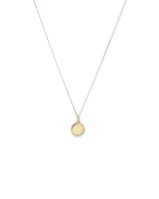 Diamond Outline Circle Pendant in 10kt Yellow Gold