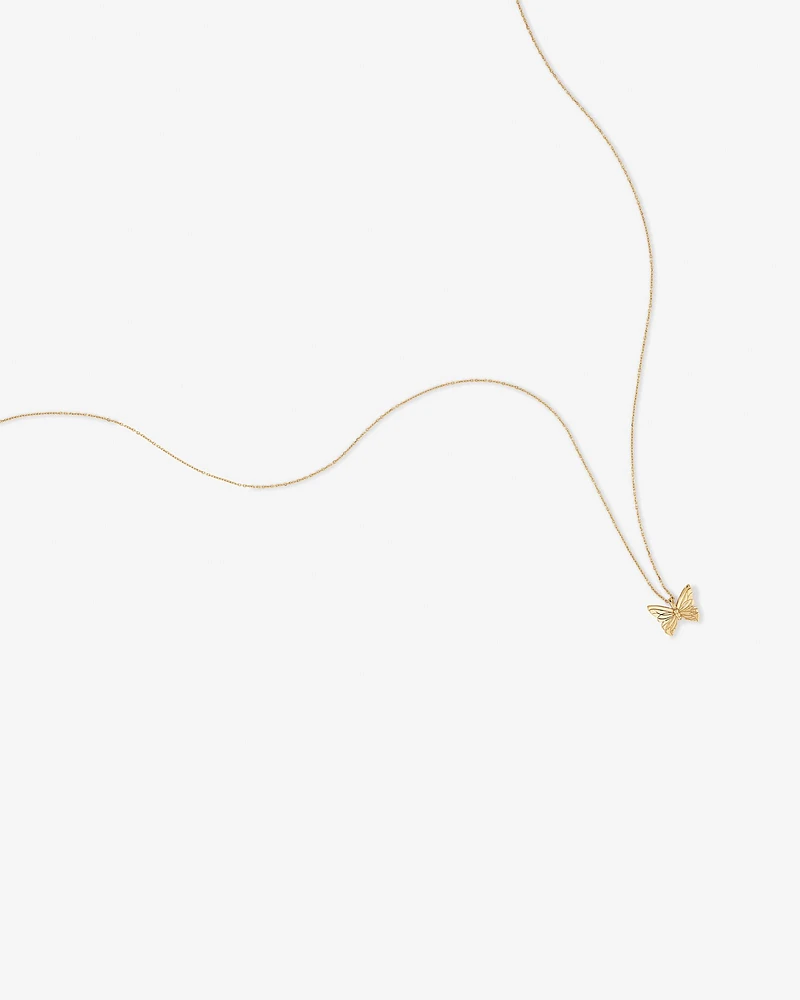 Butterfly Necklace in 10kt Yellow Gold