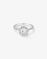 1.79 Carat TW Laboratory-Grown Diamond Round Brilliant Halo Ring in 14kt White Gold