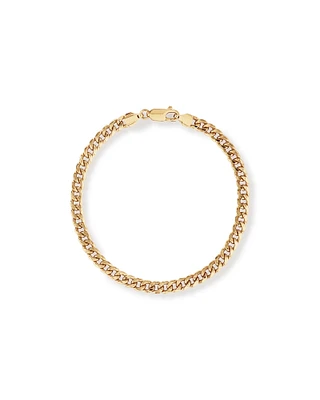 19cm (7.5”) Hollow Miami Curb Bracelet in 10kt Yellow Gold