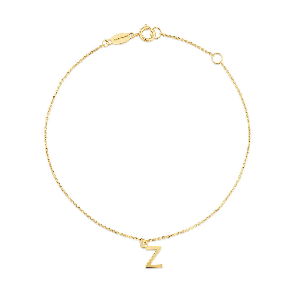 19cm (7.5") C Initial Bracelet in 10kt Yellow Gold