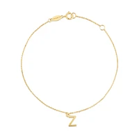 19cm (7.5") C Initial Bracelet in 10kt Yellow Gold