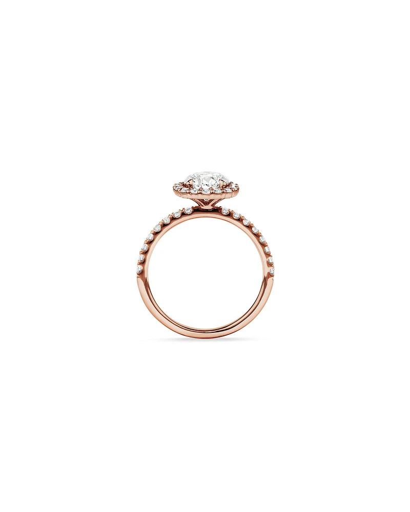 1.79 Carat TW Round Brilliant Laboratory-Grown Diamond Halo Engagemet Ring in 14kt White Gold