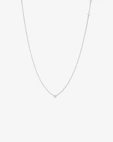 Diamond Serendipity Single Stone Necklace in Sterling Silver