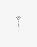 1.30 Carat TW Emerald Cut Diamond Pave Halo Engagement Ring in Platinum