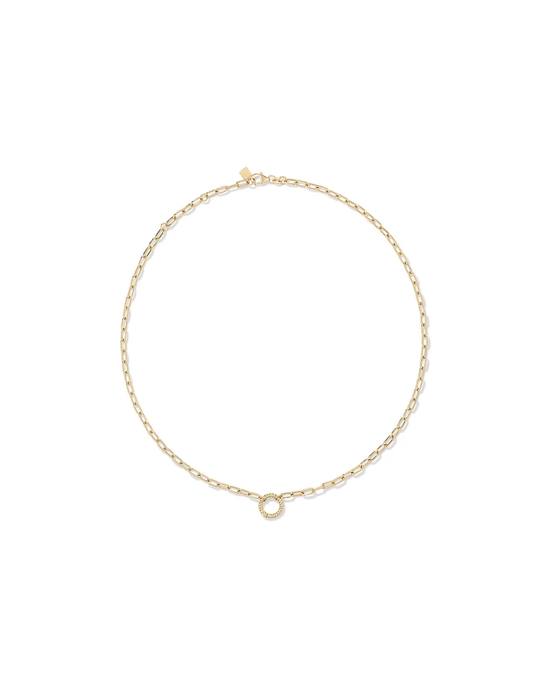 50cm (20") Round Paperclip Open Pendant Chain in 10kt Yellow Gold