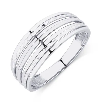 Patterned Tri-Tone Ring 10kt Yellow, White & Rose Gold