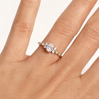 Oval Scatter Ring with 0.63 Carat TW of Diamonds in 14kt Yellow & White Gold