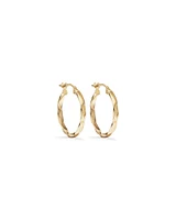 15mm Square Twist Hoop Earrings in 10kt Rose Gold