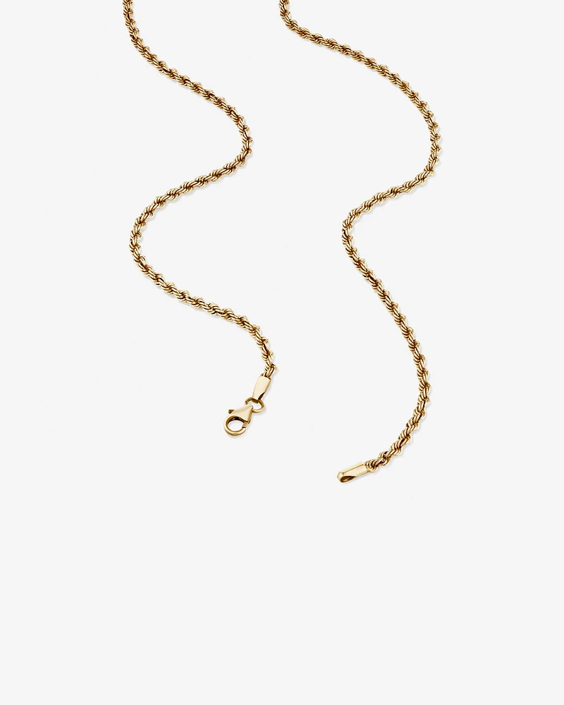 55cm (22") Rope Chain in 10kt Yellow Gold