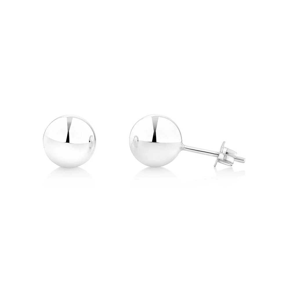 Boutons d'oreilles sphériques de 8 mm en argent sterling