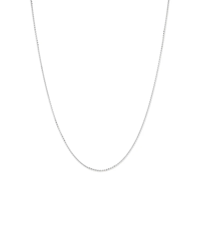 50cm (20") 2mm Width Diamond Cut Cable Chain Necklace in Sterling Silver
