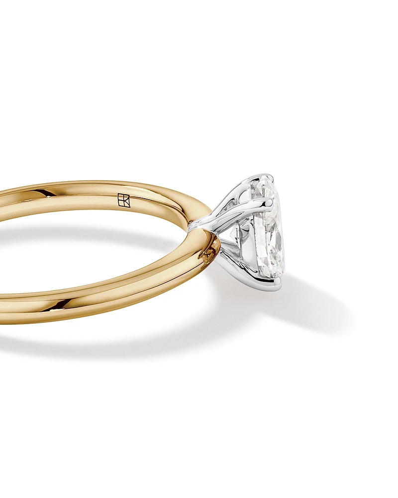 Carat TW Oval Laboratory-Grown Diamond Solitaire Engagement Ring in 14kt White Gold