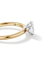Carat TW Oval Laboratory-Grown Diamond Solitaire Engagement Ring in 14kt White Gold