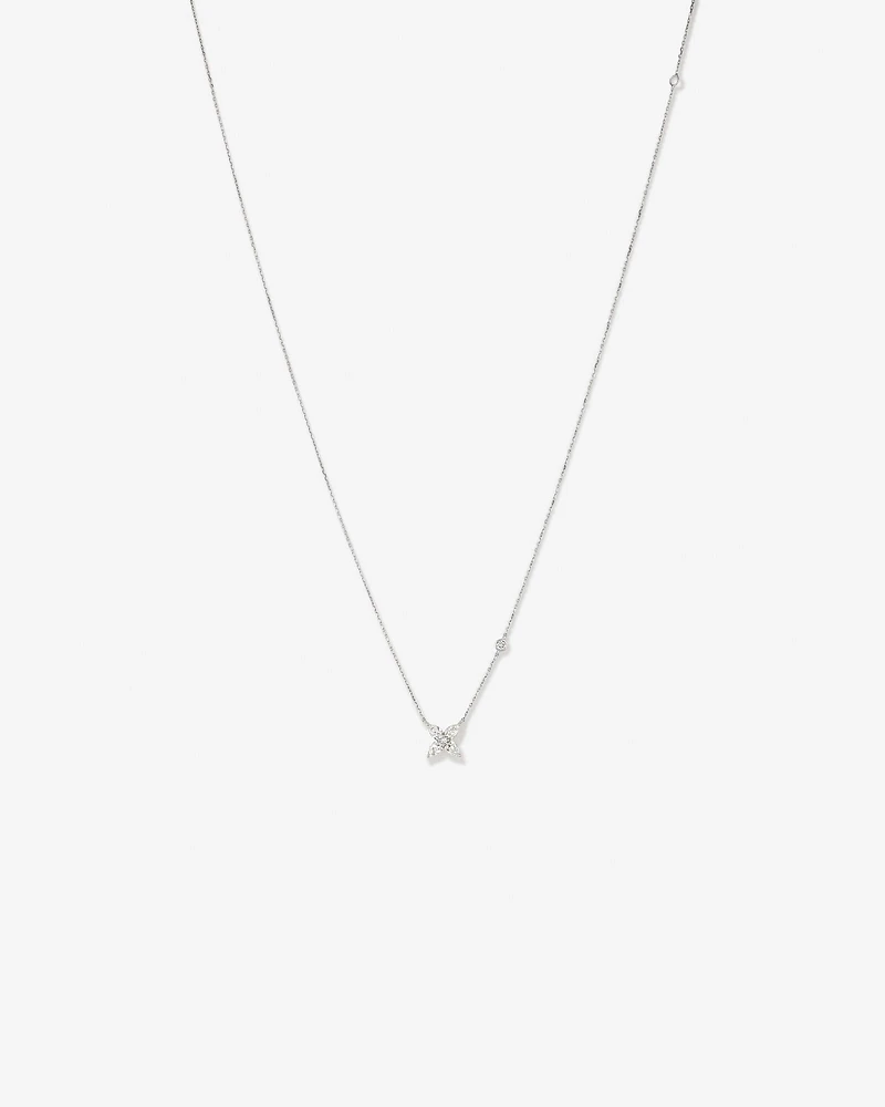 0.65 Carat TW Floret Laboratory-Grown Diamond Necklace in 10kt White Gold