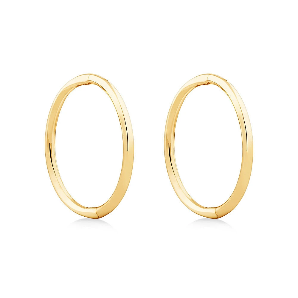 14mm Sleeper Earrings in 10kt Yellow Gold