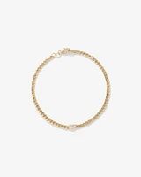 Diamond Accent Curb Chain Bracelet in 10kt Yellow Gold