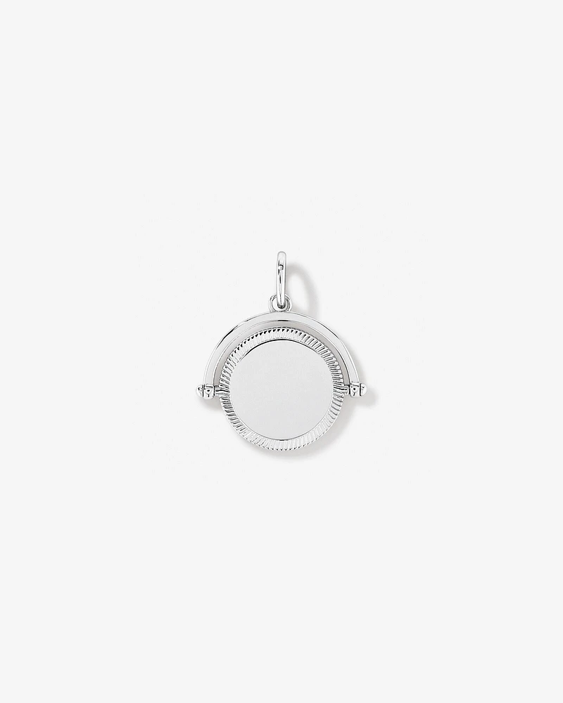 Pendentif cercle tournant gravable en argent sterling