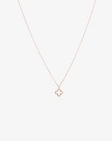 4 Leaf Clover Pendant With Diamonds In 10kt Rose Gold